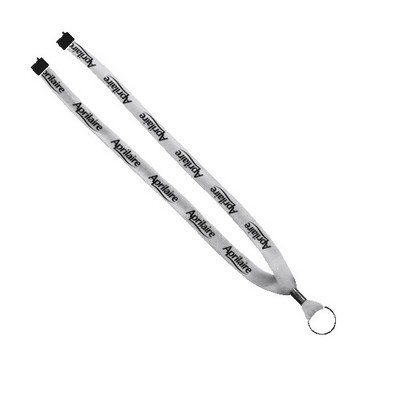 5/8" Polyester Shoelace Lanyard with Metal Crimp & Split-Ring