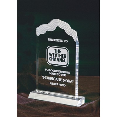 Jade Frosted White Cap Edge Acrylic w/5" Base (4" x 6'')