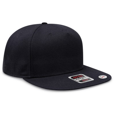 OTTO Wool Blend Twill Square Flat Visor "OTTO SNAP" 5 Panel Pro Style Snapback Hat
