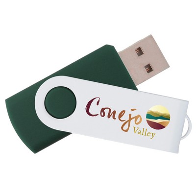 iClick® White Swivel USB Flash Drive 8GB
