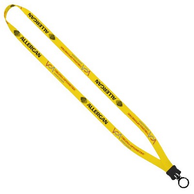 1/2" Dye-Sublimated Stretchy Elastic Lanyard with Plastic Clamshell and Plastic O-Ring