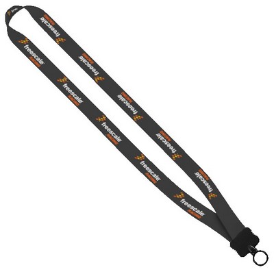 3/4" Dye-Sublimated Stretchy Elastic Lanyard with Plastic Clamshell and Plastic O-Ring