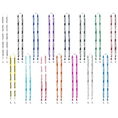 IMPORT Rush 1/2" Polyester 2-Ended Lanyard with Dual Silver Metal Crimp & Split-Ring